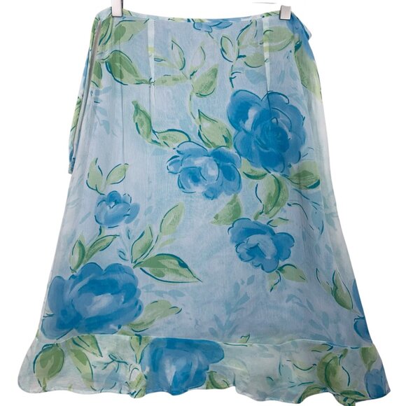 Floral bias-cut skirt JACKPOT blue and green size small - Picture 4 of 15